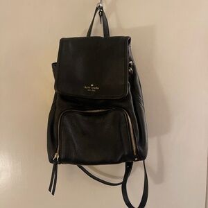 Kate Spade backpack black pebble leather
